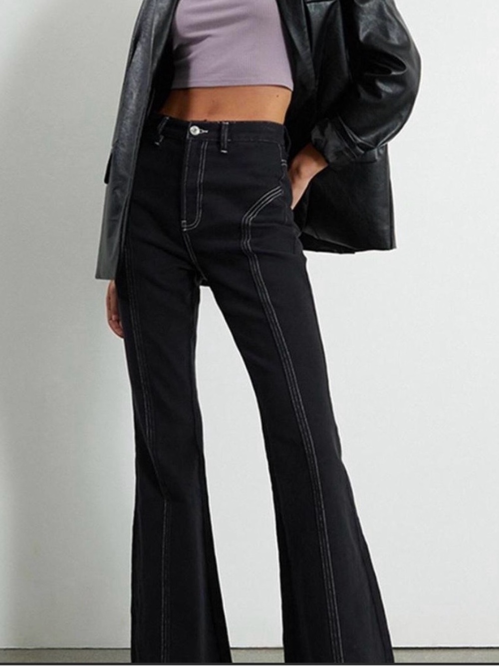 Y2K PacSun Women’s Black High Rise Flare Jeans Size 26  boho,Grunge,Whimsygoth,